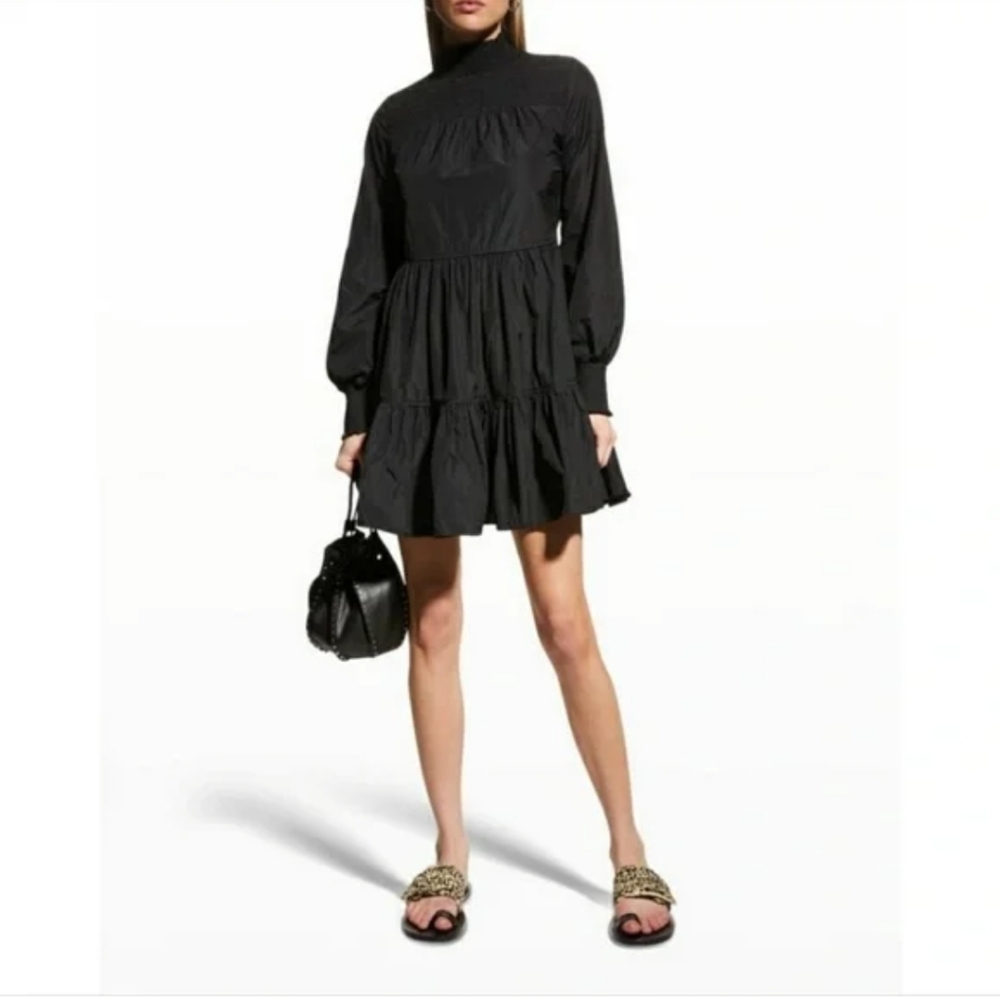 Veronica beard sz 4 Vigore Smocked High-Neck Dress